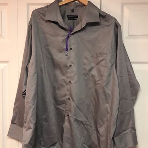 NWT Geoffrey Beene Gun Metal Button down